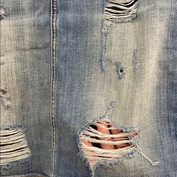 Current Elliot distressed denim pencil skirt - Picture 5 of 7